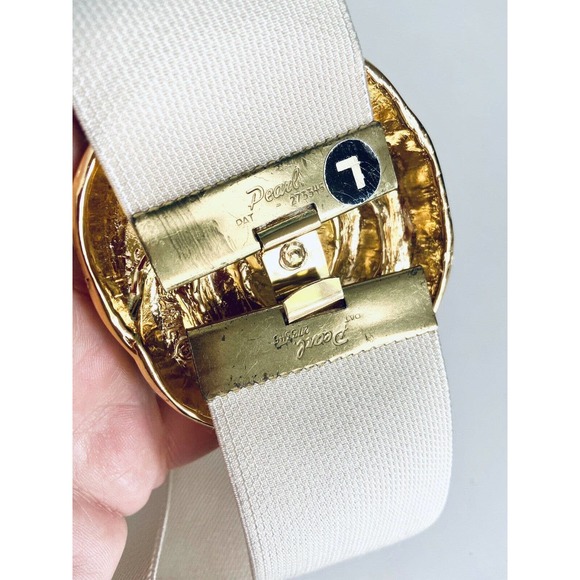 VTG Pearl Accessories Gold Buckle Belt Sz L main image 8